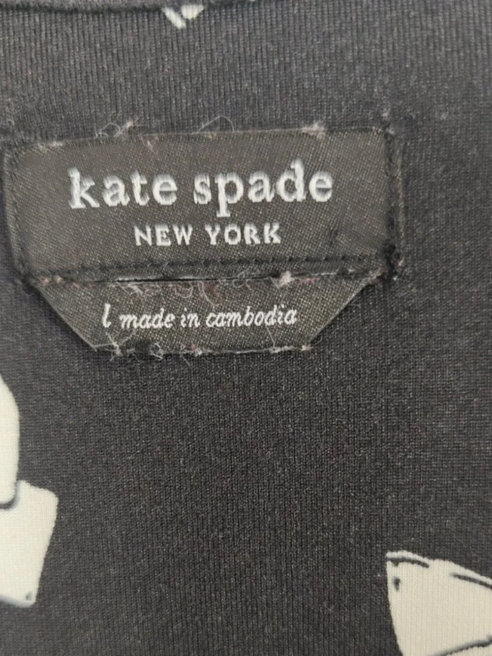 Kate Spade Size L Pajama Set Black & White Bows
